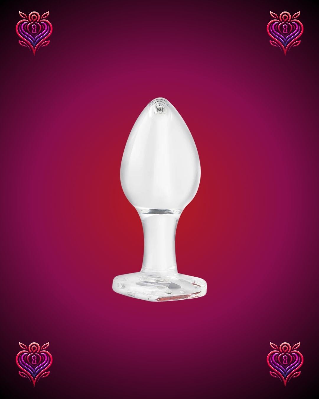 ❤️ Plug Anal de Cristal con Corazón Rojo💎
