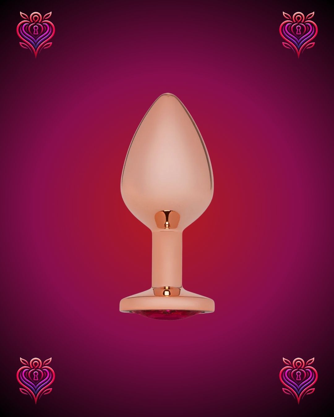 💖Plug Metálico Oro Rosa con Joya Rosada – Elegancia y Placer💎