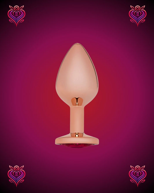 💖Plug Metálico Oro Rosa con Joya Rosada – Elegancia y Placer💎