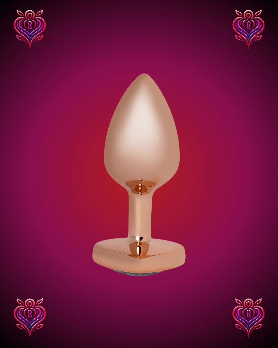 💛Plug Metálico Corazón Dorado con Joya Blanca🤍