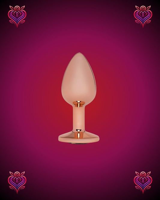 🌟Plug Metálico Oro Rosa con Joya Multicolor💎