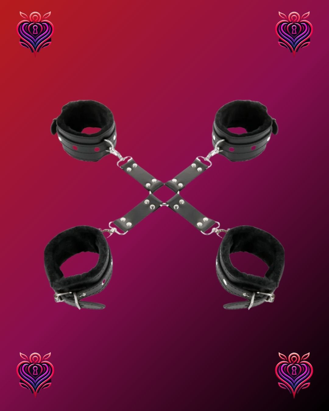 🔥ESPOSAS DE CUERO EN CRUZ BDSM🔥