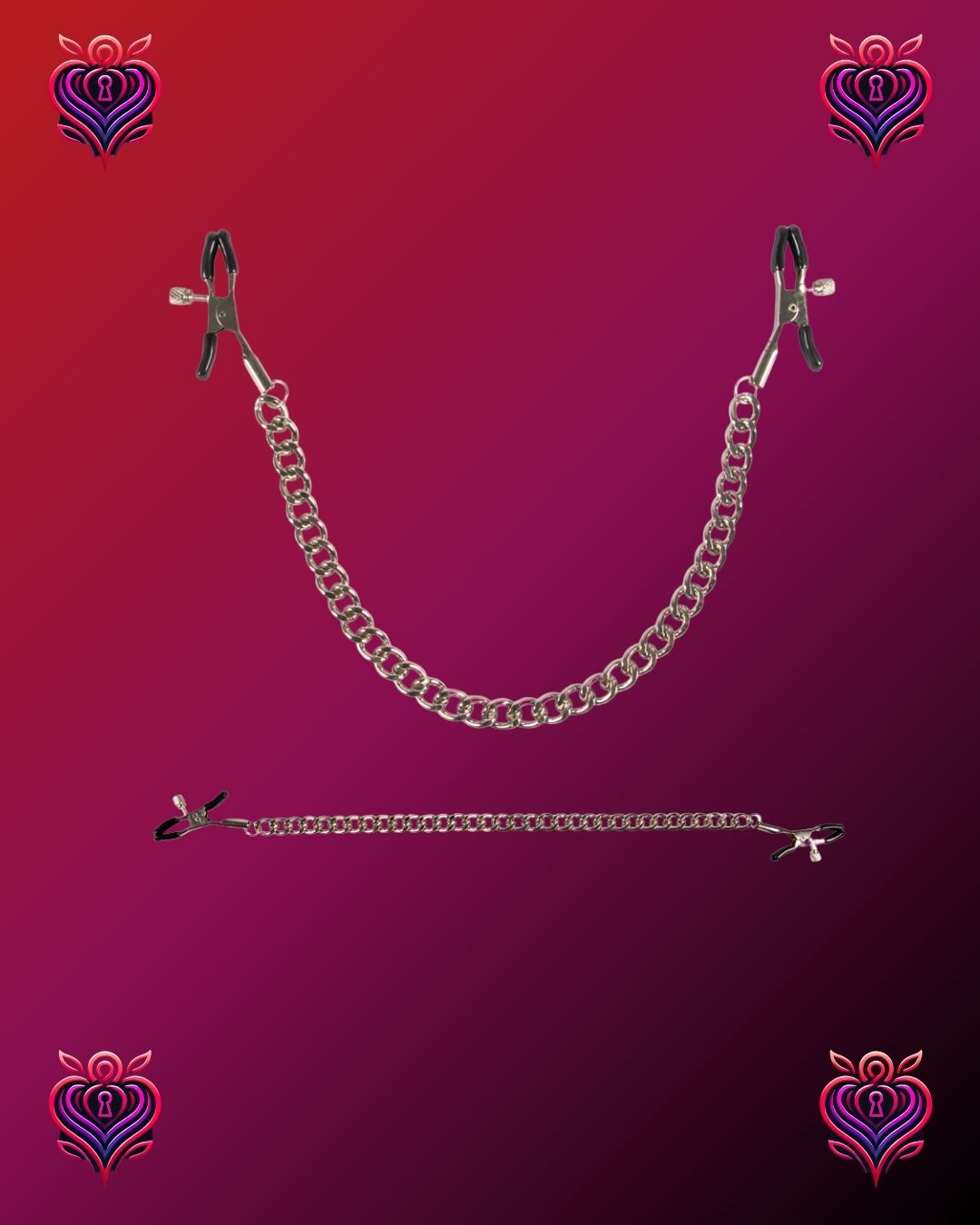 🔗Cadena con Pinzas para Pezones – Estimulación y Estilo en un Solo Juego💋