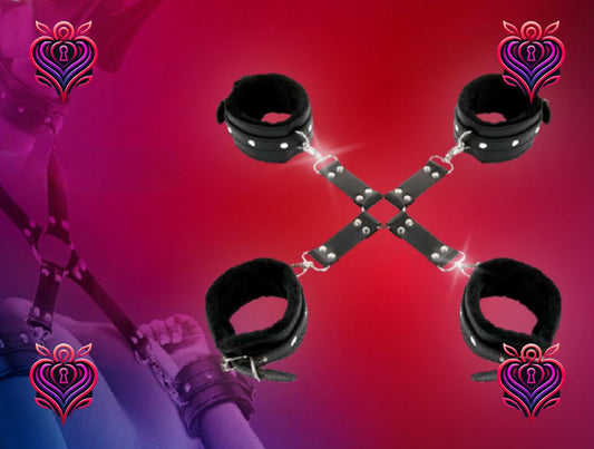 🔥ESPOSAS DE CUERO EN CRUZ BDSM🔥