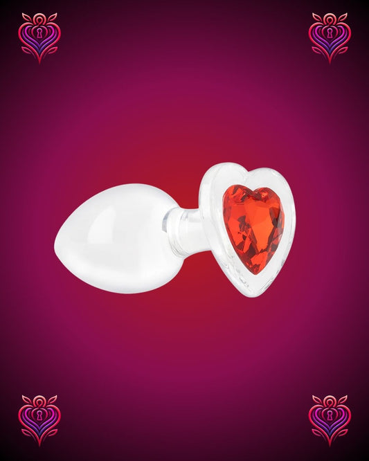 ❤️ Plug Anal de Cristal con Corazón Rojo💎