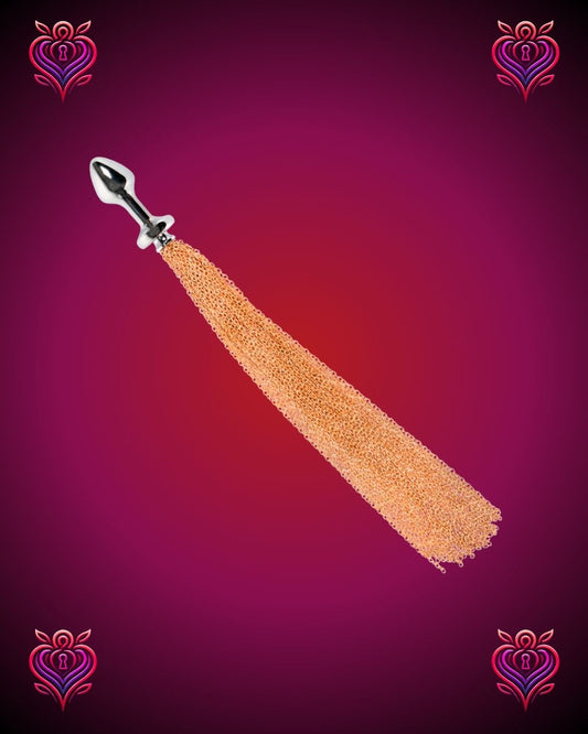 ✨Plug Metálico con Cola de Cadenas Doradas – Lujo y Placer en un Solo Juego🍯