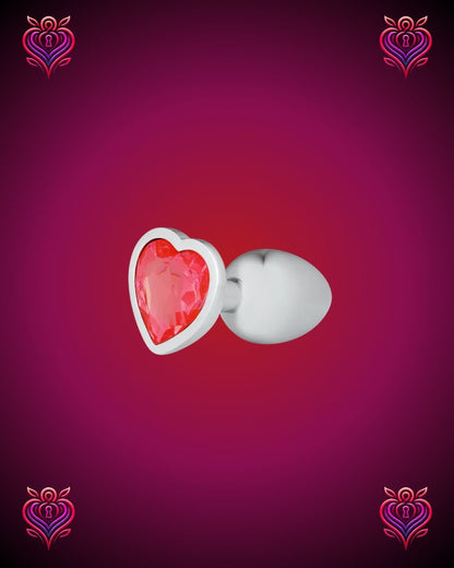 ❤️Plug Metálico con Base de Corazón Rojo💎