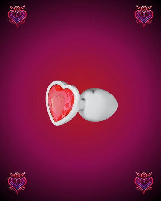 ❤️Plug Metálico con Base de Corazón Rojo💎