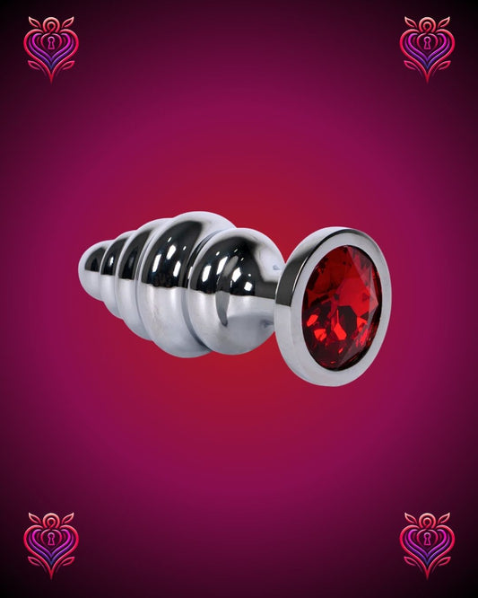 🔩Plug Metálico Tornillo con Joya Roja🔥