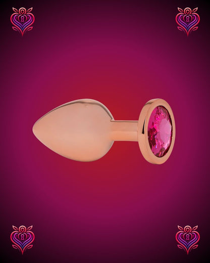 💖Plug Metálico Oro Rosa con Joya Rosada – Elegancia y Placer💎