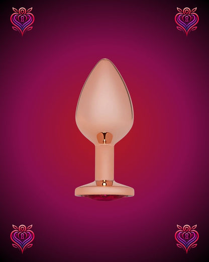 💖Plug Metálico Oro Rosa con Joya Rosada – Elegancia y Placer💎