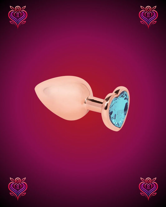 💛Plug Anal Metálico con Corazón Azul💙