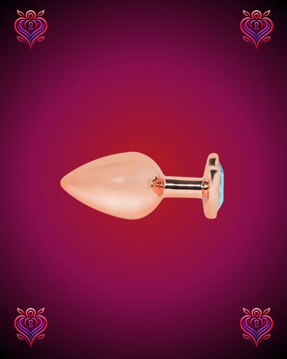 💛Plug Anal Metálico con Corazón Azul💙