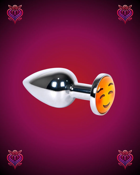 😏Plug Metálico con Emoji Sonrojado – Diversión y Placer con un Toque Juguetón❤️