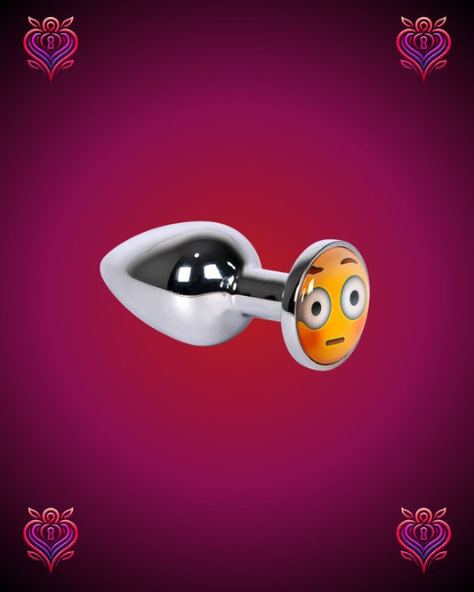 😯 Plug Anal Metálico con Emoji Sorprendido💎