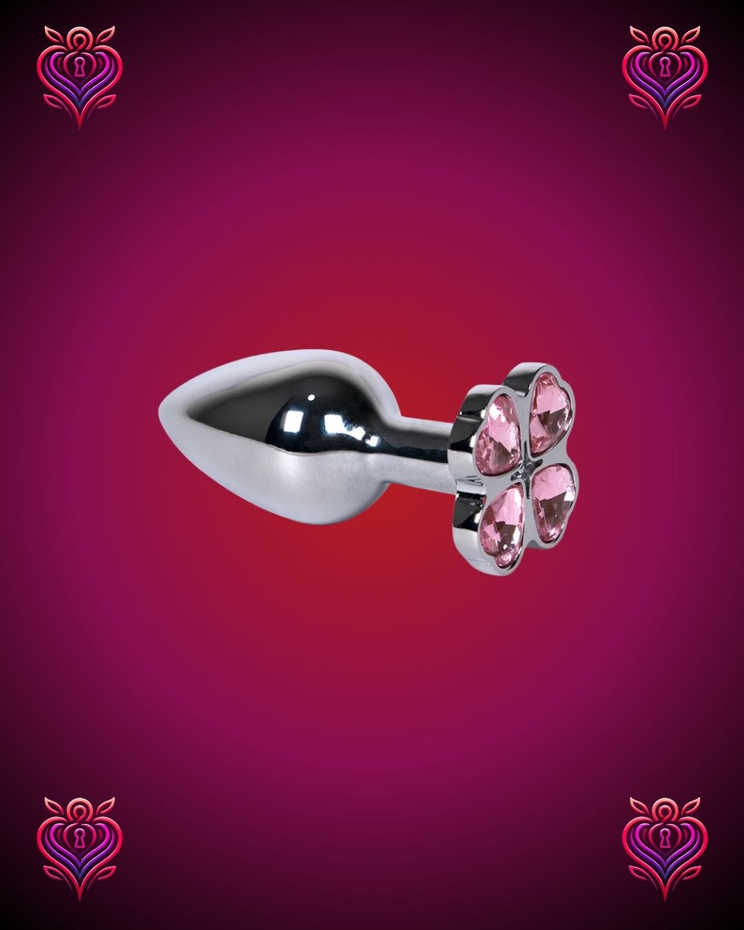 🌸 Plug Anal Metálico con Flor de Corazones💎