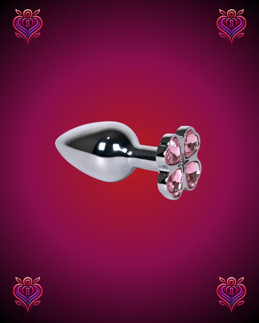 🌸 Plug Anal Metálico con Flor de Corazones💎